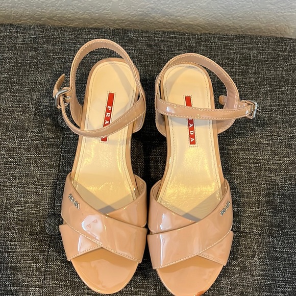 Prada. 36. Neutrals wedge platform cork sandals. Never worn! - Picture 2 of 8